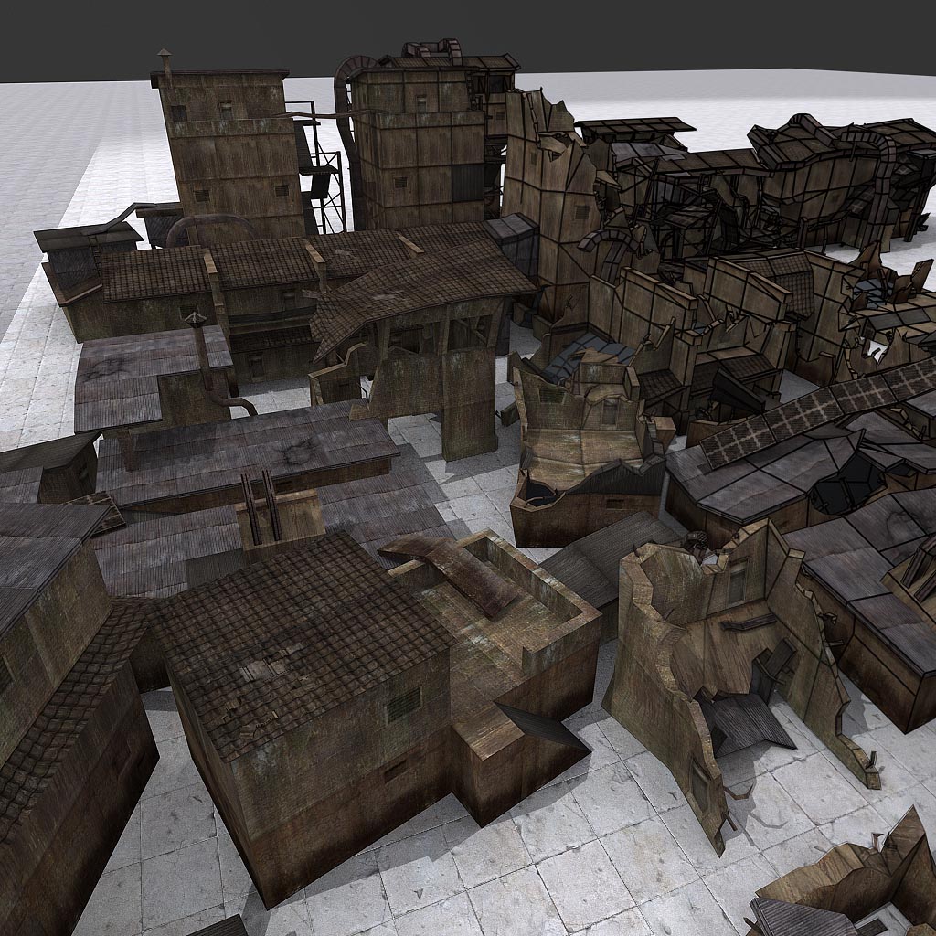 Stormrise old buildings wireframe